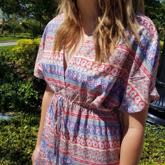 Coral Blue Paisley Dress - Picture 3 of 8